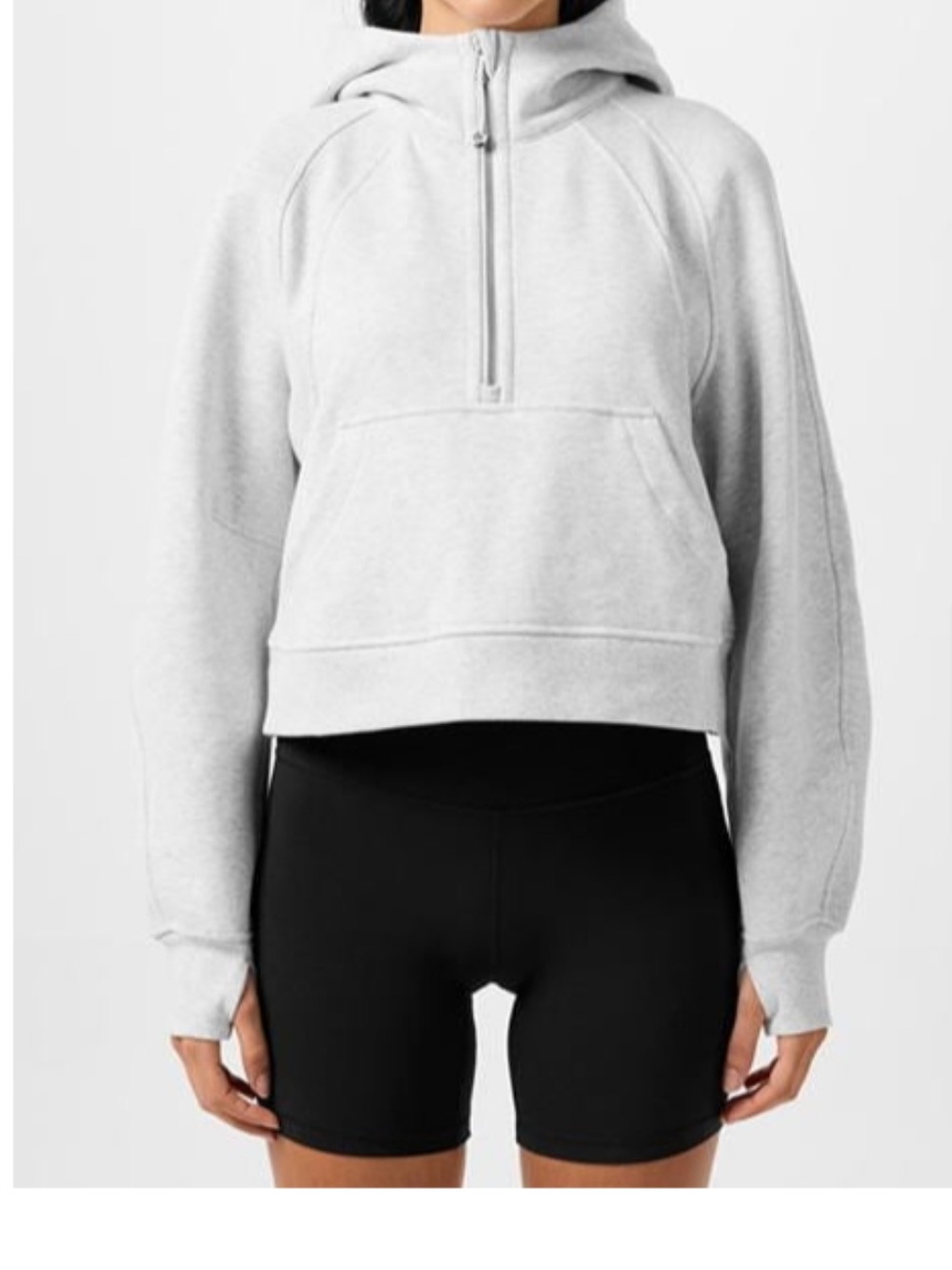 Lululemon Scuba Oversized 1/2 Zip Hoodie Heathered Light Grey XS/S